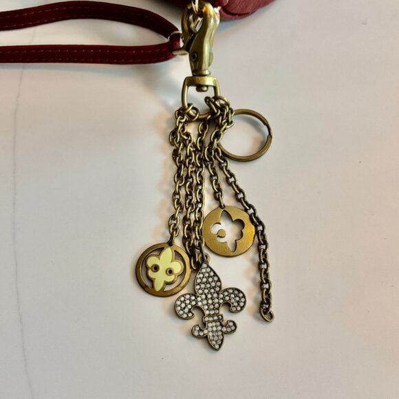 Vintage Kathy Van Zeeland FLEUR DE LIS Charm Keychain Fob signed Rare - Picture 6 of 11